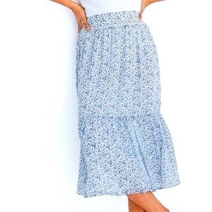 Madewell Tiered Floral Midi Skirt | size L